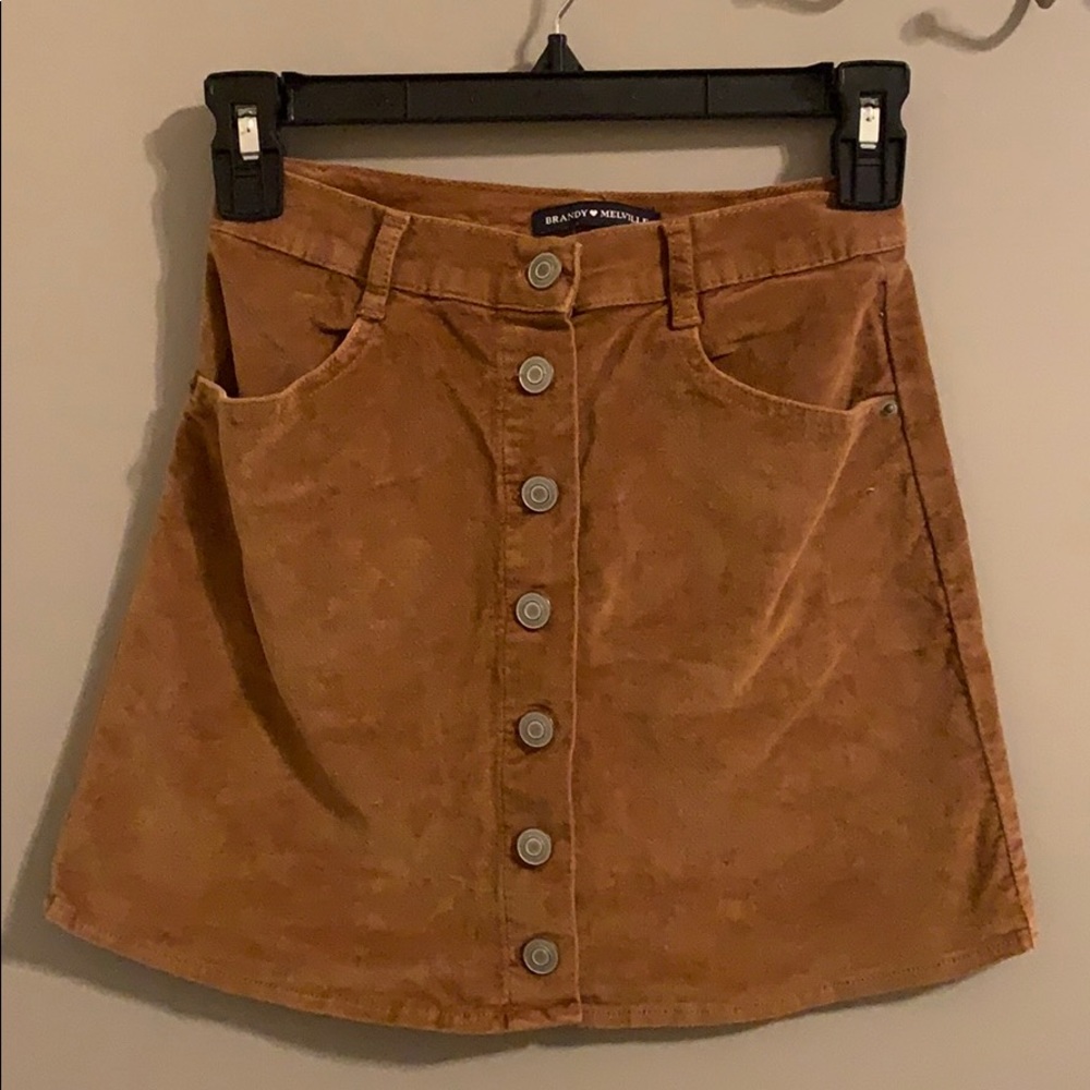Light brown brandy Melville suede skirt